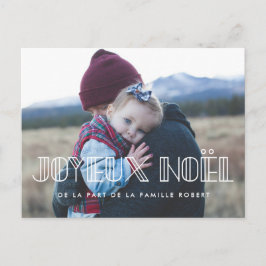 Cartão Postal Carte postale Joyeux Noël typo art deco