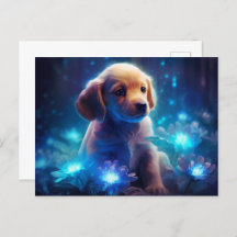 Carte Postale lumière bleue