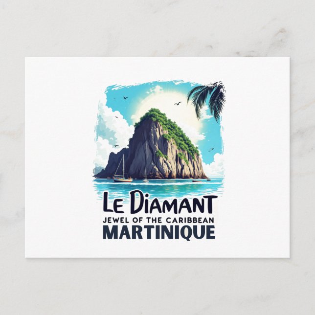 Cartão Postal Carte postale Martinique – Illustration Le Diamant (Frente)