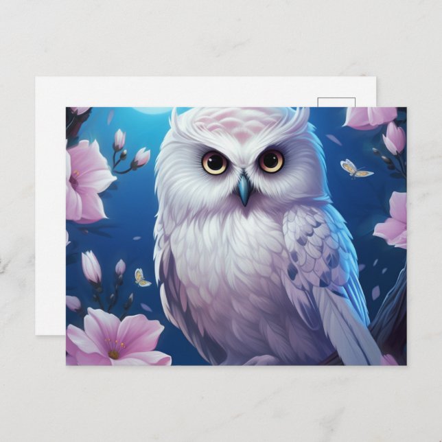 Cartão Postal Carte postale Moonlit Feathers (Frente/Verso)