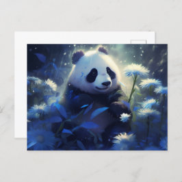 Cartão Postal Carte Postale Panda lumière bleue
