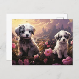 Cartão Postal Carte postale Pawsome Puppies