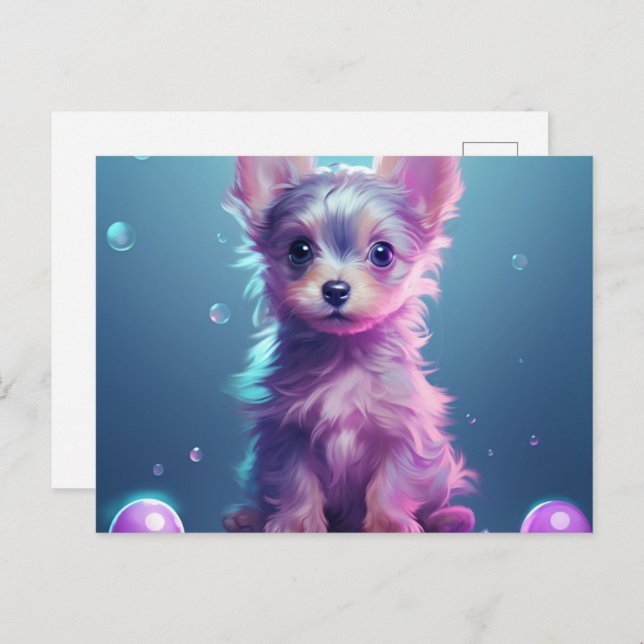 Cartão Postal Carte postale Playful and Curious Puppy (Frente/Verso)