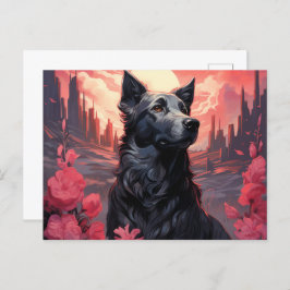 Cartão Postal Carte postale The Dog of Blooming Fields