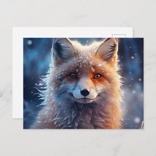 Cartão Postal Carte postale The Magic of Foxes in the Snow (Frente/Verso)