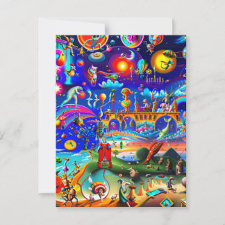 Cartão Postal Carte Postale Un monde de personnages étranges