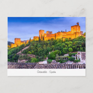 Cartão Postal Carteira com Alhambra, Granada na Espanha.