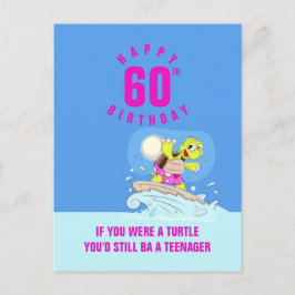 Cartão Postal Carteira de tartaruga do aniversário de 60 anos