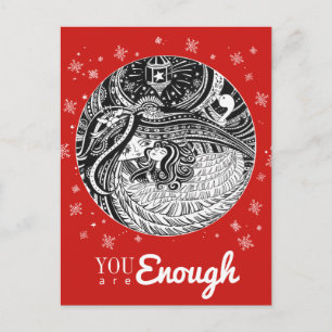 Cartão Postal Carteira Vermelha do Anjo da Menina de Combinação