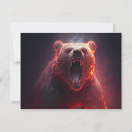 Cartão Postal Cartes Postales bear red