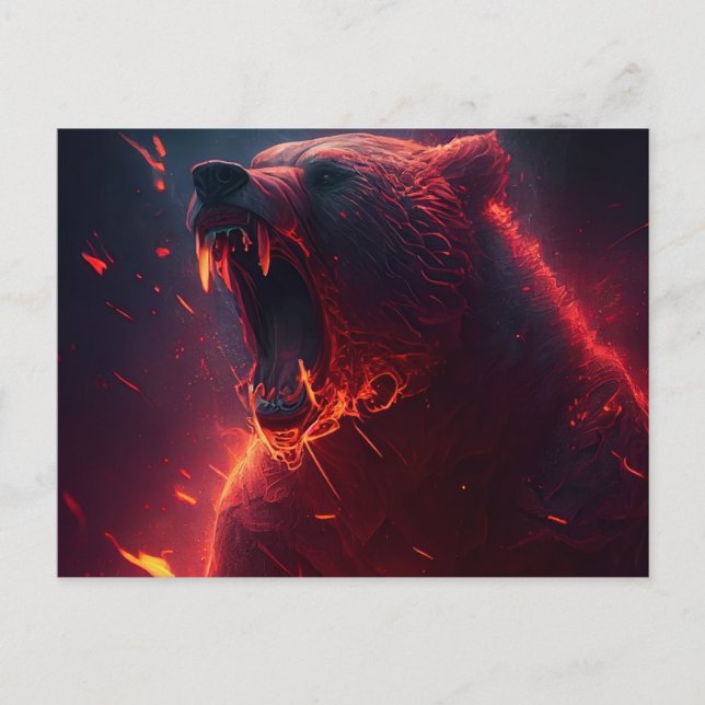 Cartão Postal Cartes Postales bear red (Frente)