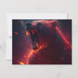 Cartão Postal Cartes Postales bear red