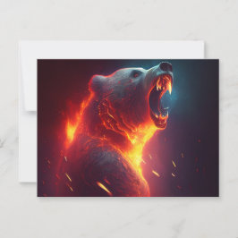 Cartão Postal Cartes Postales bear red