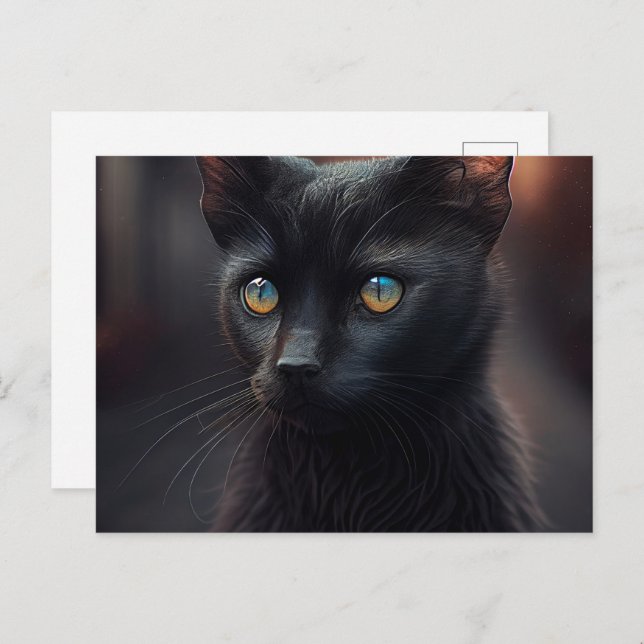 Cartão Postal Cartes Postales Black Cat (Frente/Verso)