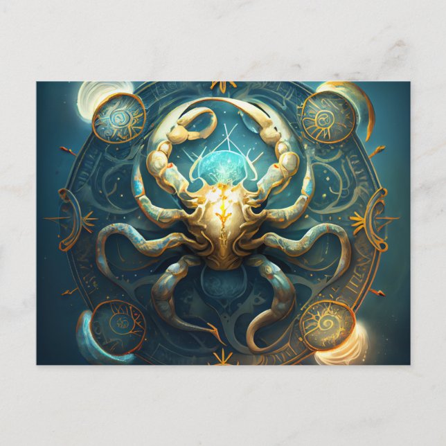 Cartão Postal Cartes Postales Cancer Zodiac (Frente)