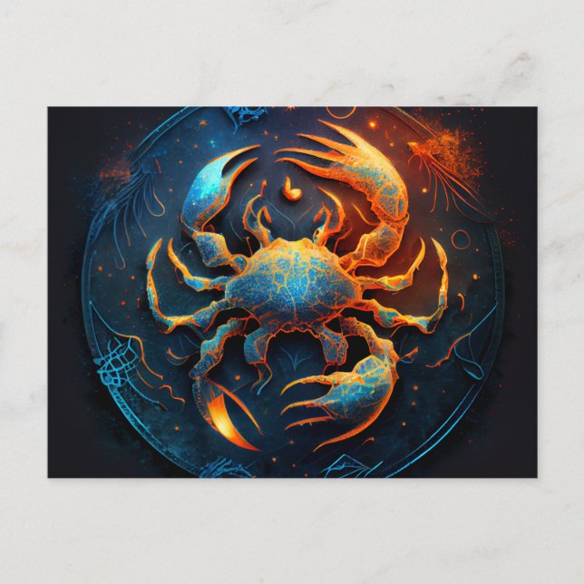 Cartão Postal Cartes Postales Cancer Zodiac (Frente)