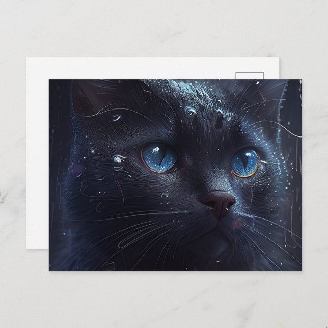 Cartão Postal Cartes Postales Cat divers pluie (Frente/Verso)