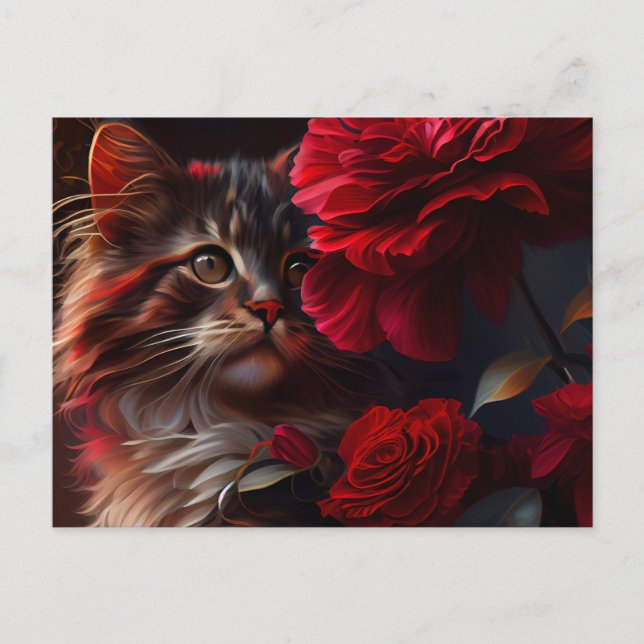 Cartão Postal Cartes Postales Cat Fleur (Frente)