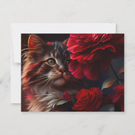 Cartão Postal Cartes Postales Cat Fleur