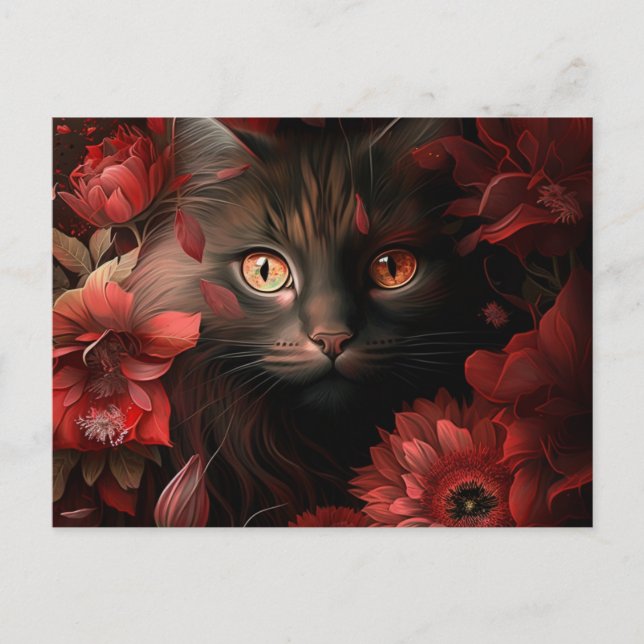Cartão Postal Cartes Postales Cat Fleur (Frente)