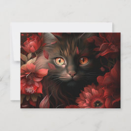 Cartão Postal Cartes Postales Cat Fleur