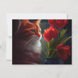 Cartão Postal Cartes Postales Cat Fleur