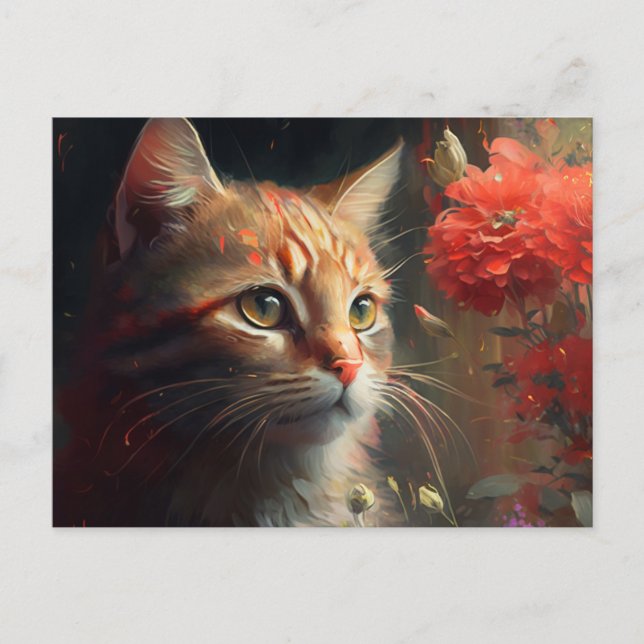 Cartão Postal Cartes Postales Cat Fleur (Frente)
