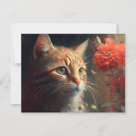 Cartão Postal Cartes Postales Cat Fleur
