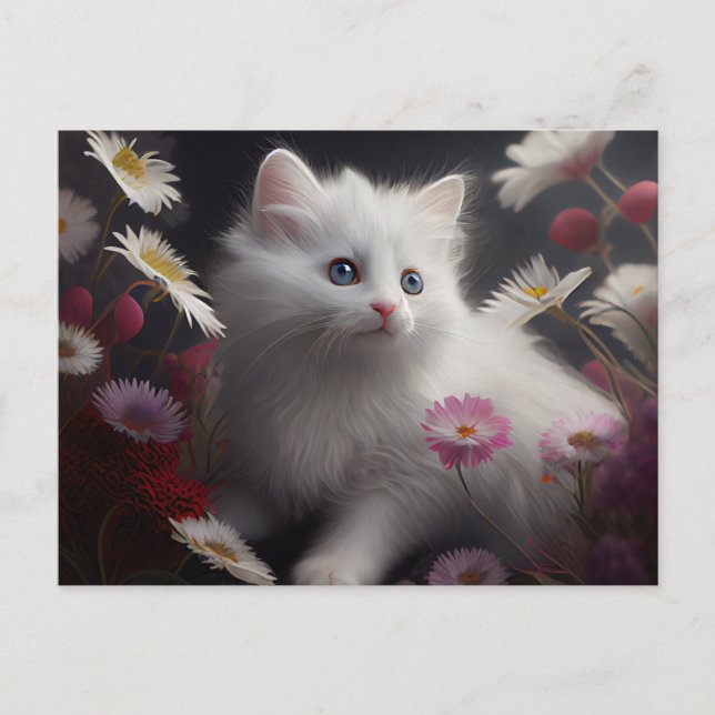 Cartão Postal Cartes Postales Cat Fleur (Frente)