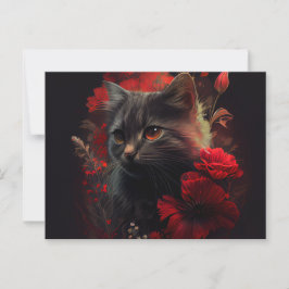 Cartão Postal Cartes Postales Cat Fleur