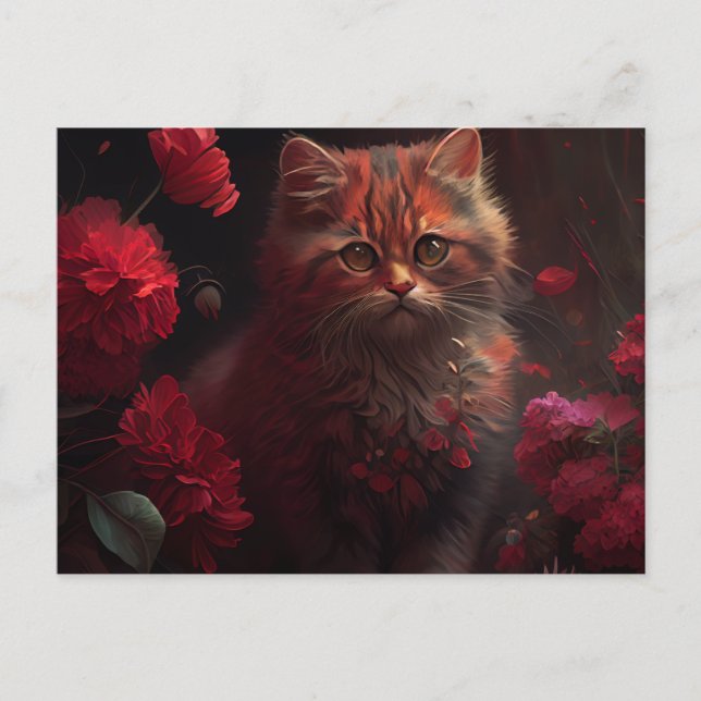 Cartão Postal Cartes Postales Cat Fleur (Frente)