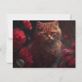 Cartão Postal Cartes Postales Cat Fleur