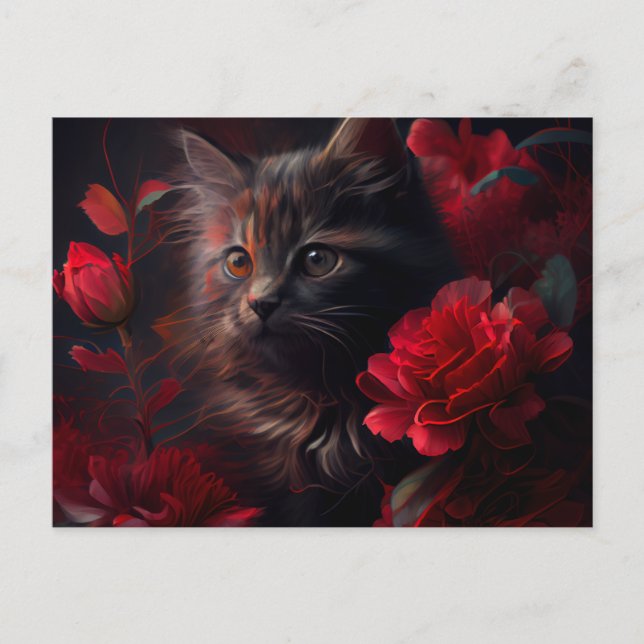 Cartão Postal Cartes Postales Cat Fleur (Frente)