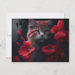 Cartão Postal Cartes Postales Cat Fleur