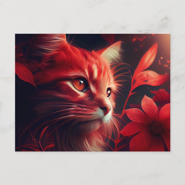 Cartão Postal Cartes Postales Cat Fleur (Frente)