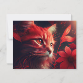 Cartão Postal Cartes Postales Cat Fleur