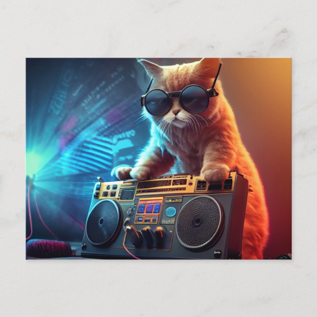 Cartão Postal Cartes Postales Cat Funny (Frente)