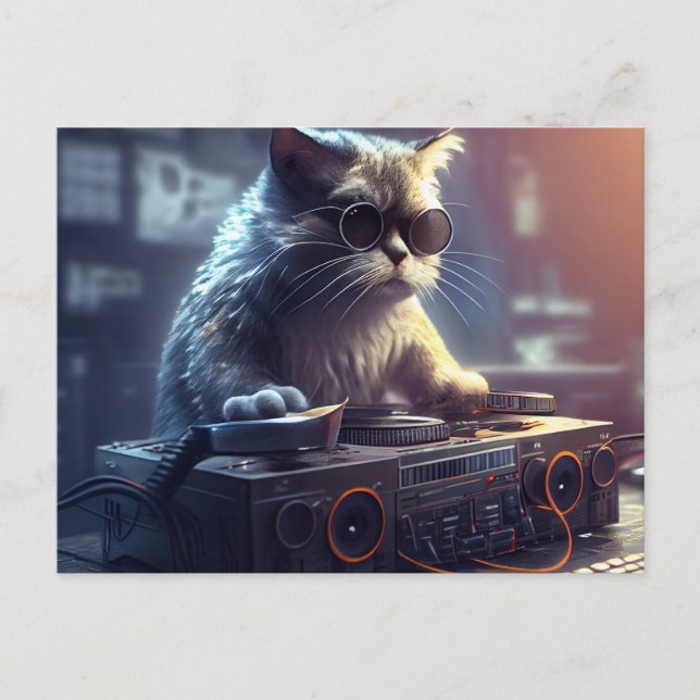 Cartão Postal Cartes Postales Cat Funny (Frente)