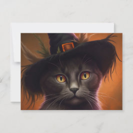 Cartão Postal Cartes Postales Cat Halloween