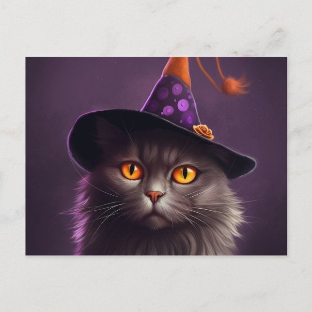 Cartão Postal Cartes Postales Cat Halloween (Frente)