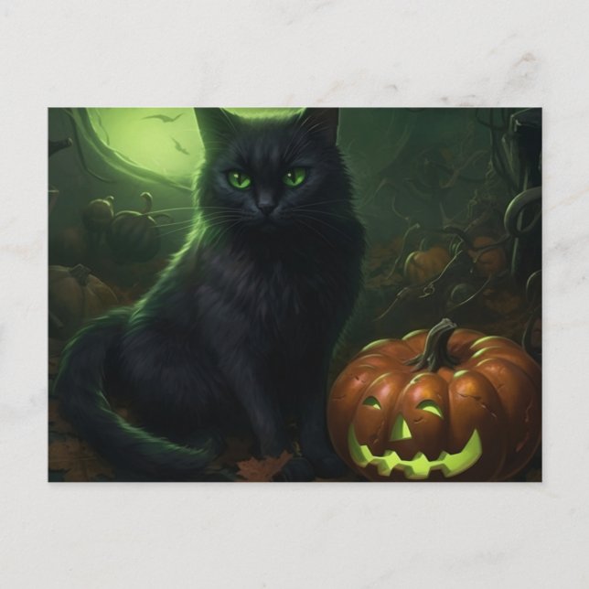 Cartão Postal Cartes Postales Cat Halloween (Frente)