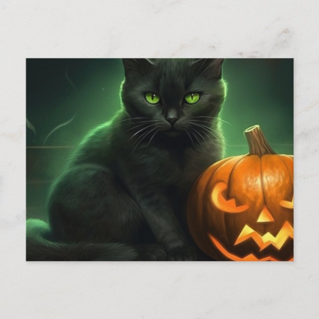 Cartão Postal Cartes Postales Cat Halloween (Frente)