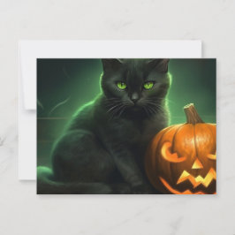 Cartão Postal Cartes Postales Cat Halloween