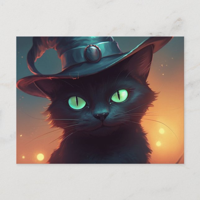 Cartão Postal Cartes Postales Cat Halloween (Frente)