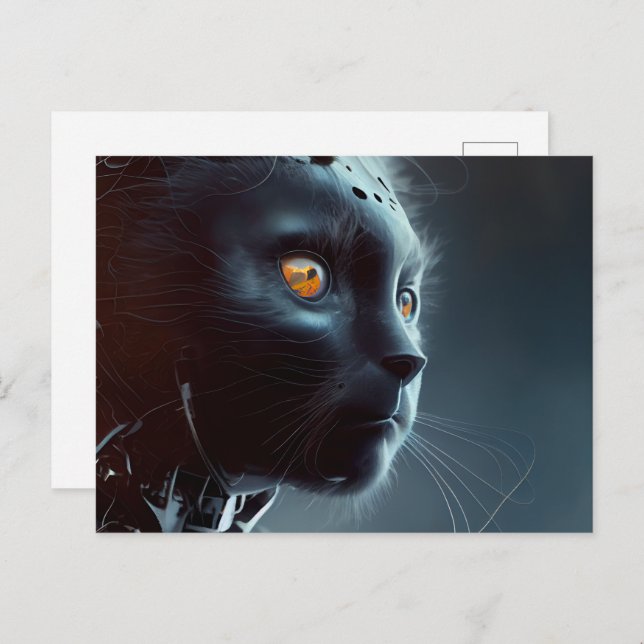 Cartão Postal Cartes Postales Cat Robotique (Frente/Verso)