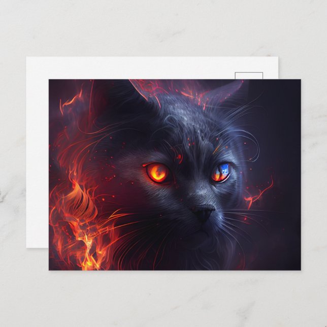 Cartão Postal Cartes Postales Cat rouge (Frente/Verso)