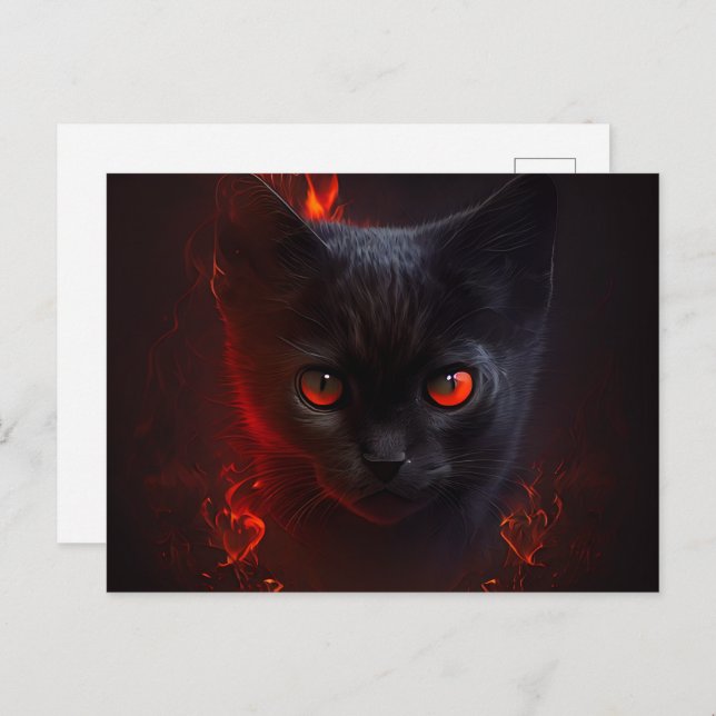 Cartão Postal Cartes Postales Cat rouge (Frente/Verso)