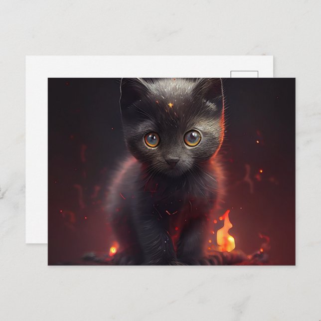 Cartão Postal Cartes Postales Cat rouge (Frente/Verso)