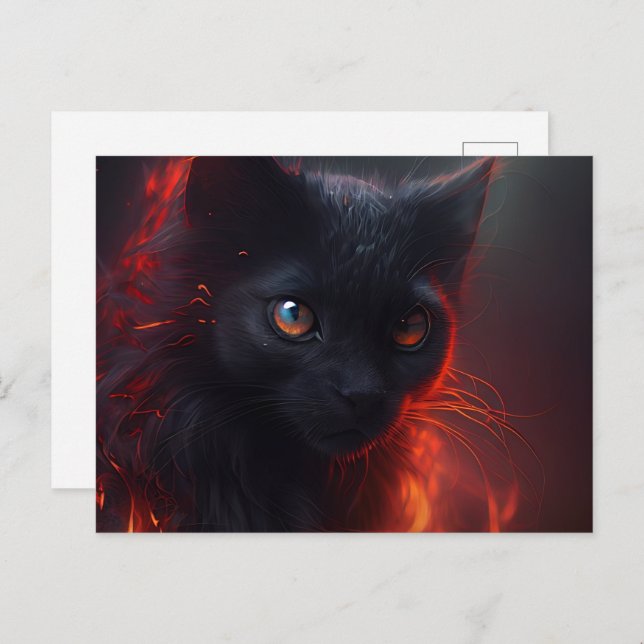 Cartão Postal Cartes Postales Cat rouge (Frente/Verso)