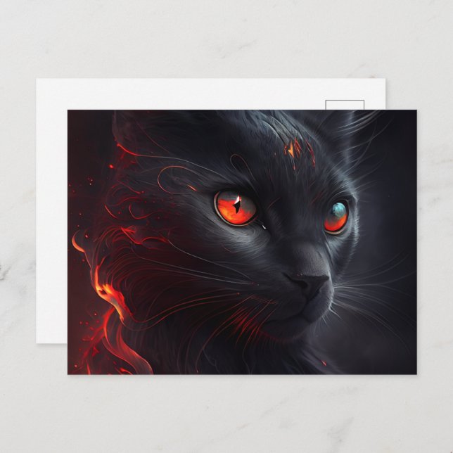 Cartão Postal Cartes Postales Cat rouge (Frente/Verso)